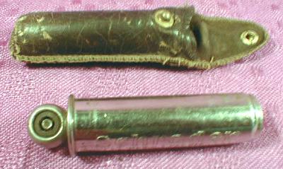 Old 1923 Schrader Balloon Tire Gauge Leather Case