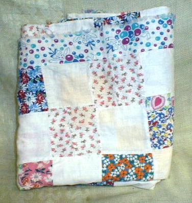 Old Patchwork Quilt Top Cotton Stitched Homemade