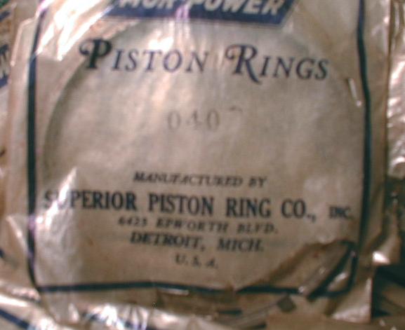 Old Mor-Power Superior PISTON RINGS Co. Model T ? NOS