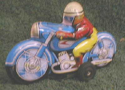 Tin Friction Motorcycle Old 1950's Toy Made in Japan