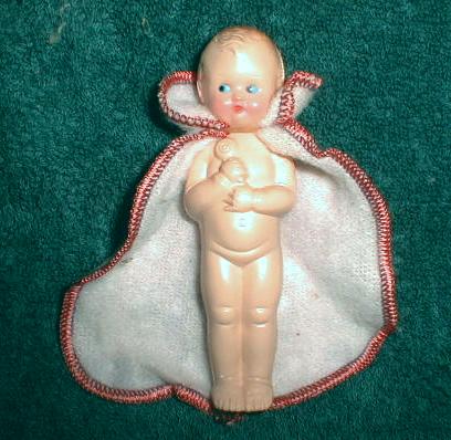 Hard Plastic Doll Blue Eyes w/ LOLLIPOP - Old Antique
