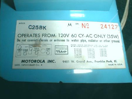 Old Motorola Radio Two Tone Blue Electric Alarm Clock - COOL !