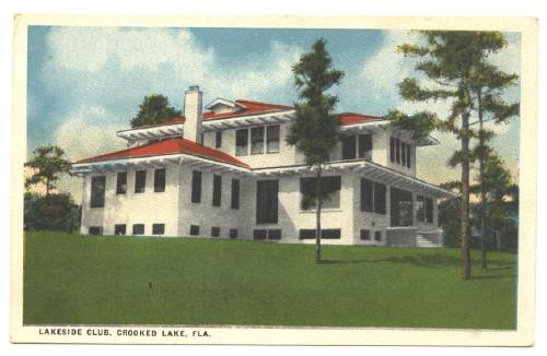 Old Post Card Lakeside Club, Crooked Lake, Florida