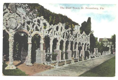 Old Post Card The Shell Fence, St. Petersburg, Florida
