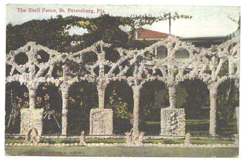 Old Post Card The Shell Fence, St. Petersburg, Florida