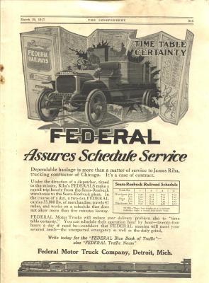 Old 1917 FEDERAL Trucks ORIGINAL Adv. Harpers Weekly RR