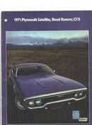2 ORIGINAL Plymouth Sales Brochures Barracuda Road Runner 1971