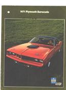 2 ORIGINAL Plymouth Sales Brochures Barracuda Road Runner 1971