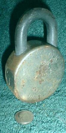 Old HURD Lock - E.R. Hurd Padlock Pad Lock Large Detroit MI