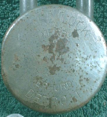 Old HURD Lock - E.R. Hurd Padlock Pad Lock Large Detroit MI