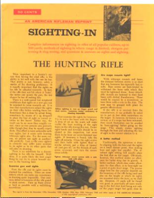 Old 1960 NRA American Rifleman Sighting-In Day Literature