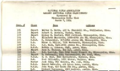 Old 1953 NRA Gallery Rifle Championship Mpls. MN Literature