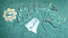 6 Vintage Christmas Holiday Metal Cookie Cutters
