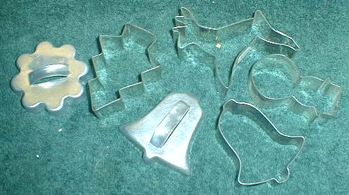 6 Vintage Christmas Holiday Metal Cookie Cutters
