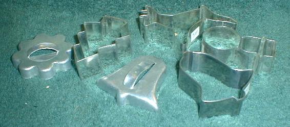 6 Vintage Christmas Holiday Metal Cookie Cutters