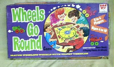 Old Vintage Game Wheels Go Round Board Whitman 1970