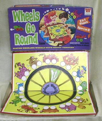 Old Vintage Game Wheels Go Round Board Whitman 1970