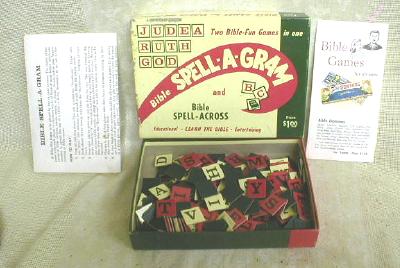 Old BIBLE Spell-A-Gram Educational Game Children Adults