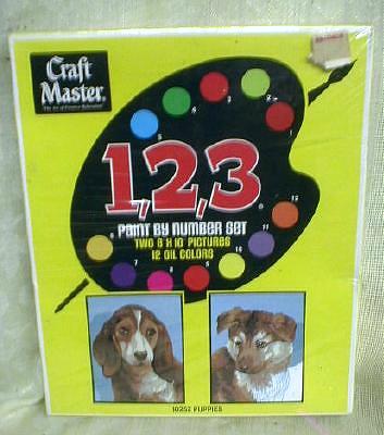 PUPPIES Paint by Number Set Craft Master General Mills