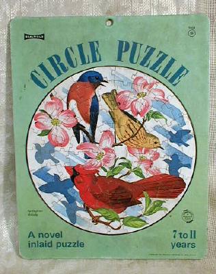 Inlaid Circle Puzzle SAALFIELD Birds Spring - Vintage
