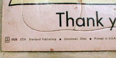 Old Vintage Puzzle Girl Praying Thank You, God