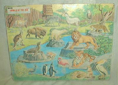 Old Puzzle Zoo Animals Saalfield Lift Out Pre-School