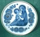 Old Christmas Collector Plate Cobalt Blue Navidad 1976