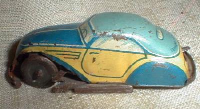 Old German Tin Litho Toy WIND UP Car - US Zone Germany