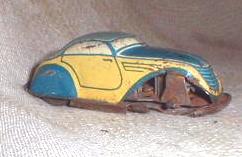 Old German Tin Litho Toy WIND UP Car - US Zone Germany