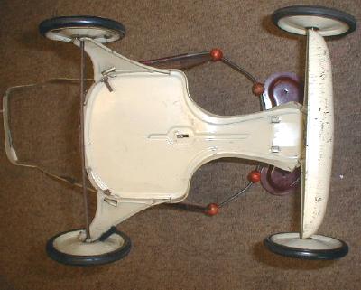 Old TURNER Baby Doll Buggy Metal Maroon & Cream Color