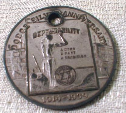 Old DODGE Silver Anniversary Token 1914 - 1939