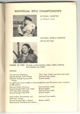 OLD Original NRA National Indoor 1953 Championships Booklet