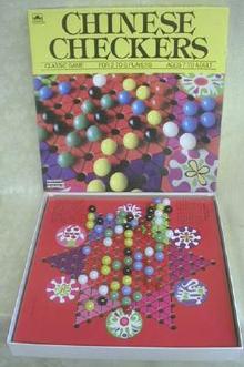 Old Chinese Checkers Classic Game Golden Complete