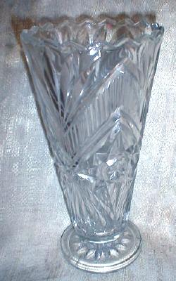 Old Czechoslavakian Crystal Vase Pedestal Base