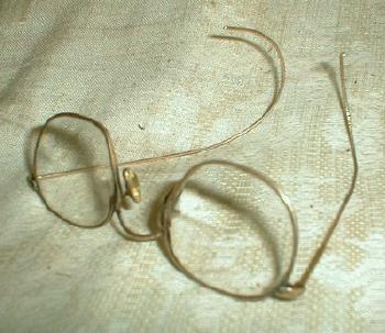 Old Antique Eyeglasses Wire Rim Bifocal Spectacles