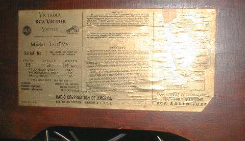 1947 RCA Victor Television Radio & Victrola in Cabinet