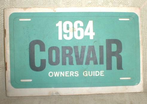 Old 1964 CORVAIR Chevy Chevrolet Owners Guide Manual