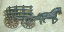 Old Cast Iron KENTON Hay Wagon w/ Horse ORIGINAL RARE!