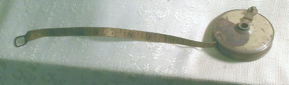 LUFKIN Cloth Tape Measure 50 ' Metal Case - Old Antique
