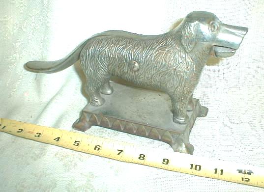 DOG NUT CRACKER Altoff Antique Nickle-Plated Cast Iron