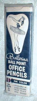 Old 1950 's NOS Ballerina Office Pencils ORIGINAL Box!