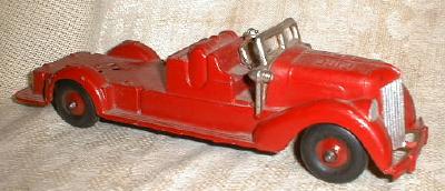 HUBLEY Toy Fire Truck Engine w/ Driver - Old 1930's