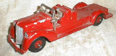 HUBLEY Toy Fire Truck Engine w/ Driver - Old 1930's