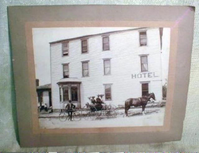 Antique Photograph Horse Buggy Hotel Granite Falls, MN.