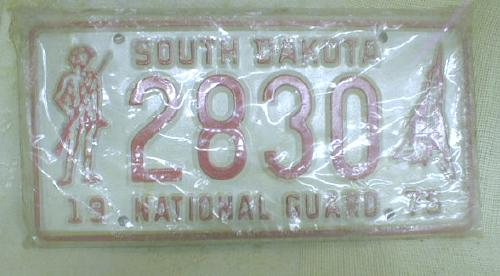 2 National Guard License Plates South Dakota NOS 1975 S. D. MIP