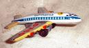 Old LUFTHANSA Airlines Airplane Tin Litho Friction Toy