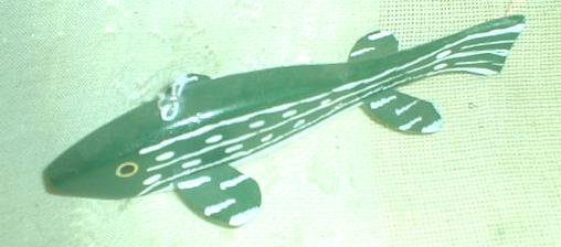 Wood Fish Lure Decoy Curved Tail Looks Primitive