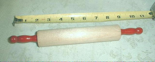 Toy Rolling Pin Small Child 's Red Handled Wooden Wood