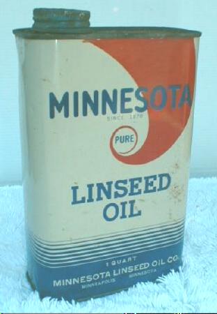 Old MINNESOTA Linseed Oil Co. Minneapolis Tin Can 1 Quart