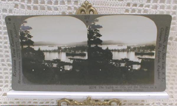 Stereo View Card - Oslo Harbor, Norway